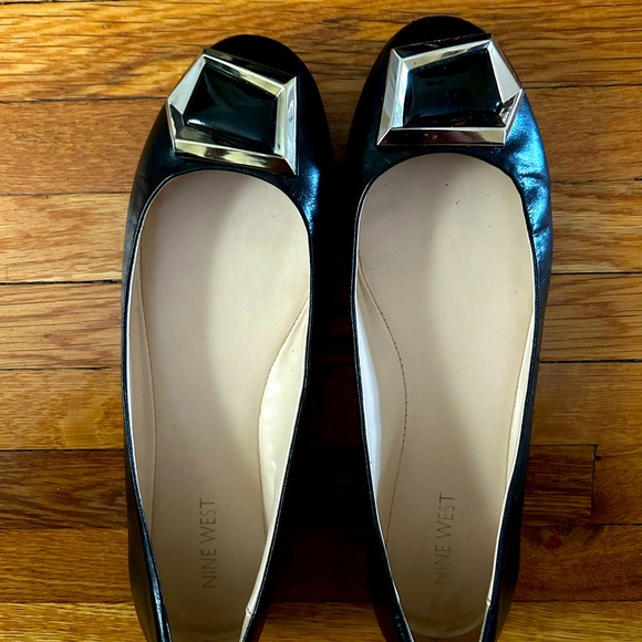 Nine West | Black Leather Ballet Flats - Picture 3 of 3